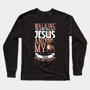 Jesus and dog - Xoloitzcuintle Long Sleeve T-Shirt